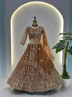 Embroidered Net Lehenga Set