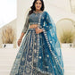 Embroidered Net Lehenga Set