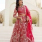 Embroidered Net Lehenga Set