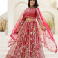 Embroidered Net Lehenga Set