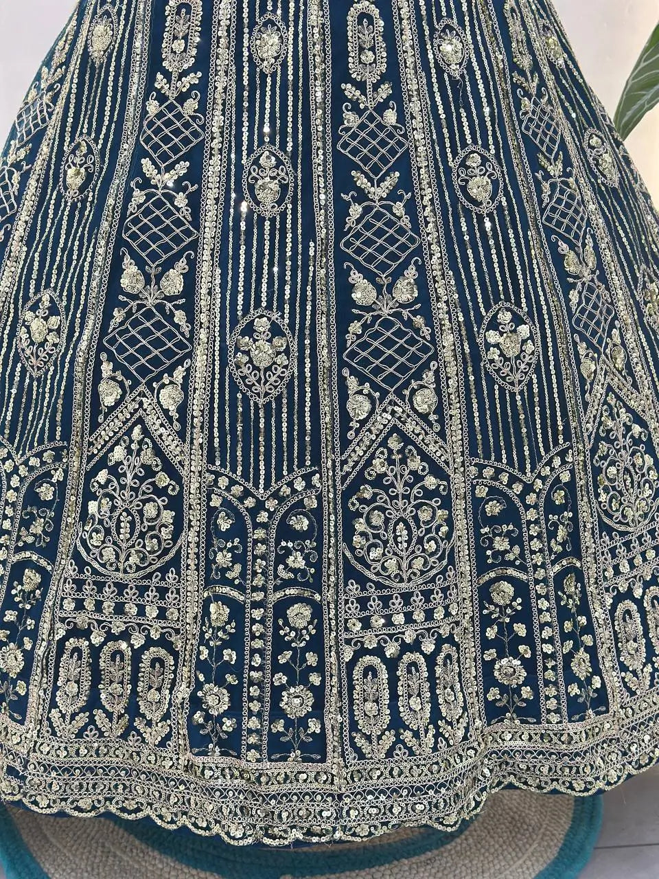 Embroidered Net Lehenga Set