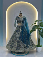 Embroidered Net Lehenga Set