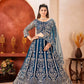 Embroidered Net Lehenga Set