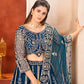 Embroidered Net Lehenga Set