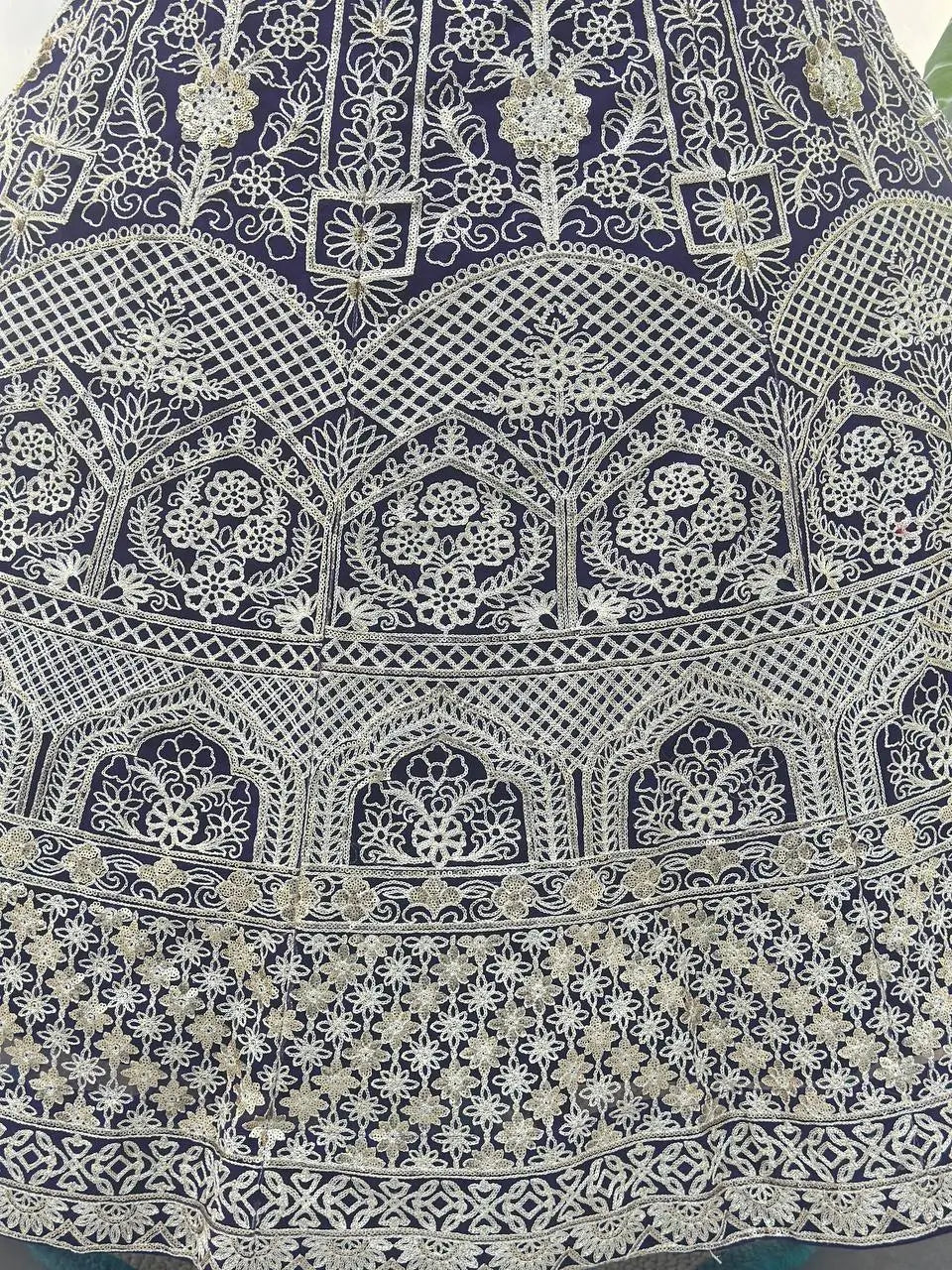 Embroidered Net Lehenga Set
