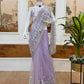 Embroidered Nylon Net Saree with Cutwork Border