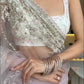 Embroidered Nylon Net Saree with Cutwork Border