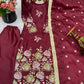 Embroidered Organza Poly Silk Plazzo Set