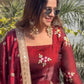 Embroidered Organza Poly Silk Plazzo Set