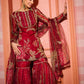 Embroidered Organza Sharara Set with Dupatta