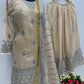 Embroidered Organza Sharara Suit with Dupatta