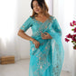 Embroidered Organza Silk Designer Saree with Blouse