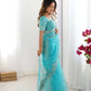 Embroidered Organza Silk Designer Saree with Blouse