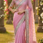 Embroidered Organza Silk Designer Saree with Blouse