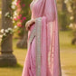 Embroidered Organza Silk Designer Saree with Blouse