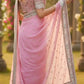Embroidered Organza Silk Designer Saree with Blouse