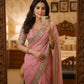 Embroidered Organza Silk Designer Saree with Blouse