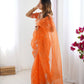Embroidered Organza Silk Designer Saree with Blouse