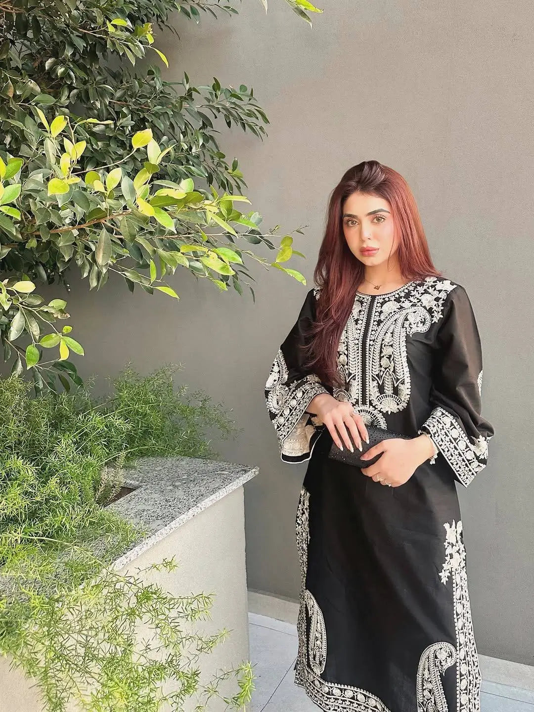 Embroidered Organza Silk Kurta Plazzo Set