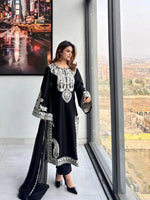 Embroidered Organza Silk Kurta Plazzo Set