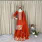 Embroidered Organza Silk Kurti Sharara Set