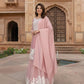 Embroidered Organza Silk Kurti Sharara Set
