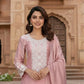 Embroidered Organza Silk Kurti Sharara Set