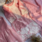Embroidered Organza Silk Kurti Sharara Set
