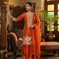 Embroidered Organza Silk Kurti Sharara Set