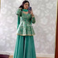 Embroidered Peplum Lehenga Set with Dupatta for Festive and Wedding Wear
