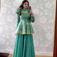 Embroidered Peplum Lehenga Set with Dupatta for Festive and Wedding Wear