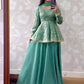 Embroidered Peplum Lehenga Set with Dupatta for Festive and Wedding Wear