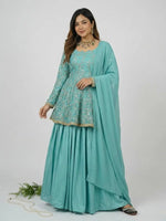 Embroidered Peplum Lehenga Set with Dupatta for Festive and Wedding Wear