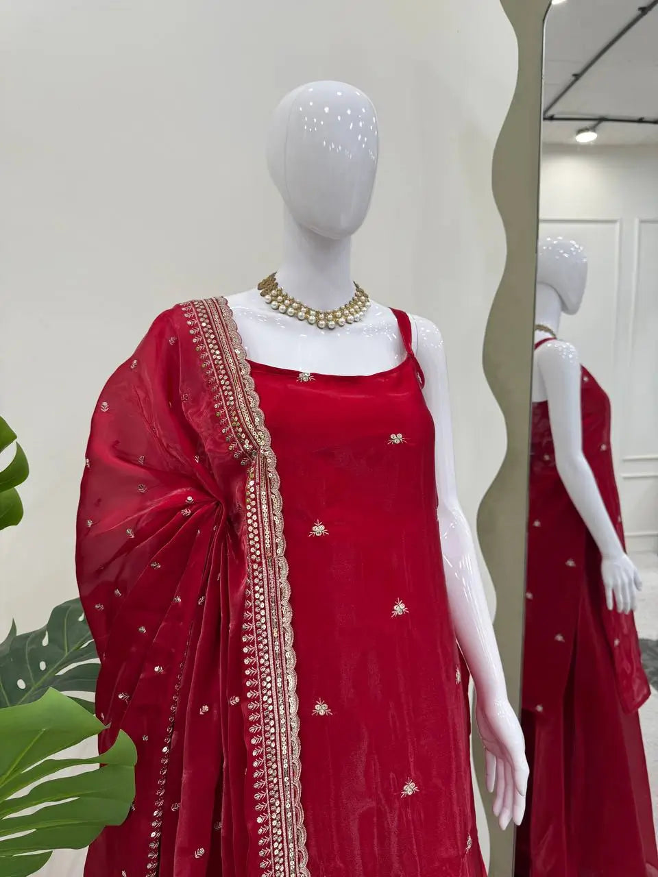 Embroidered Premium Fabric Plazo Suit Set