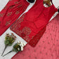 Embroidered Pure Crepe Silk Farshi Suit Set with Dupatta