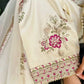 Embroidered Pure Crepe Silk Farshi Suit Set with Dupatta