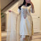 Embroidered Pure Crepe Silk Farshi Suit Set with Dupatta