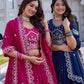 Embroidered Pure Vichitra Lehenga Choli with Dupatta