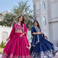 Embroidered Pure Vichitra Lehenga Choli with Dupatta