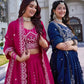 Embroidered Pure Vichitra Lehenga Choli with Dupatta