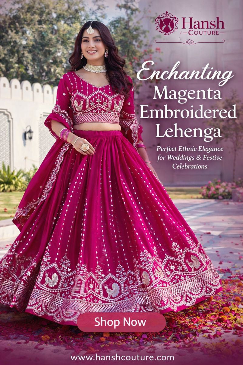 Embroidered Pure Vichitra Lehenga Choli with Dupatta