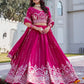 Embroidered Pure Vichitra Lehenga Choli with Dupatta