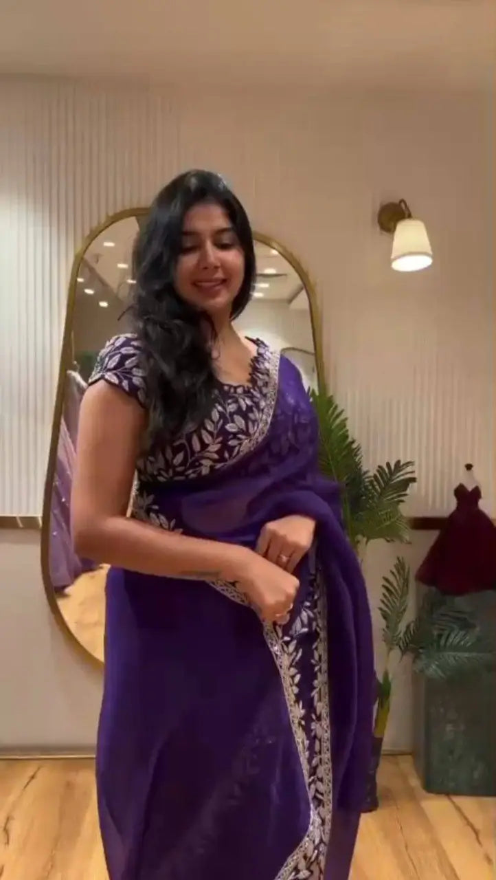 Embroidered Rangoli Silk Designer Saree