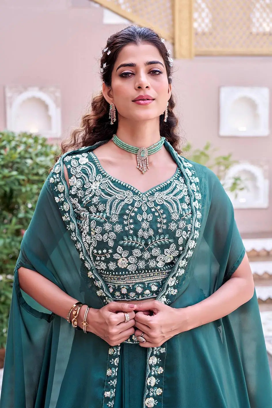 Embroidered Rangoli Silk Lehenga Choli Set with Shrug Dupatta for Wedding and Festive Occasions