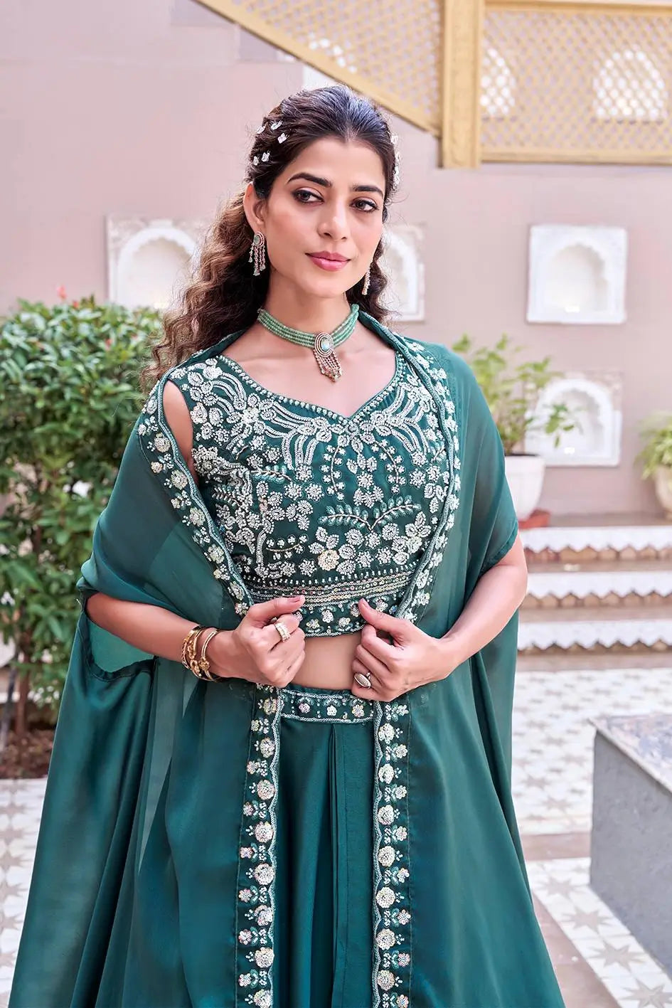 Embroidered Rangoli Silk Lehenga Choli Set with Shrug Dupatta for Wedding and Festive Occasions