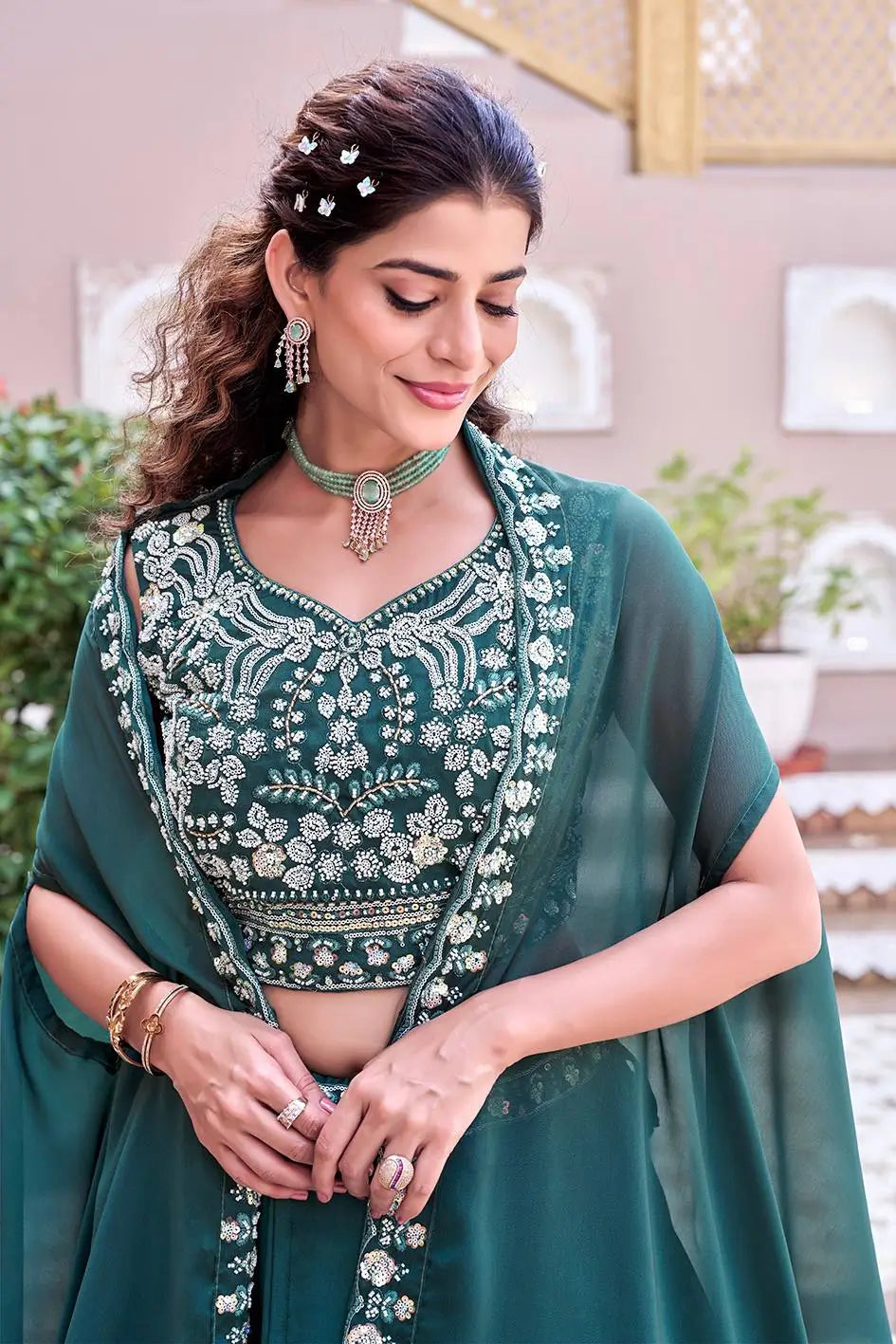 Embroidered Rangoli Silk Lehenga Choli Set with Shrug Dupatta for Wedding and Festive Occasions