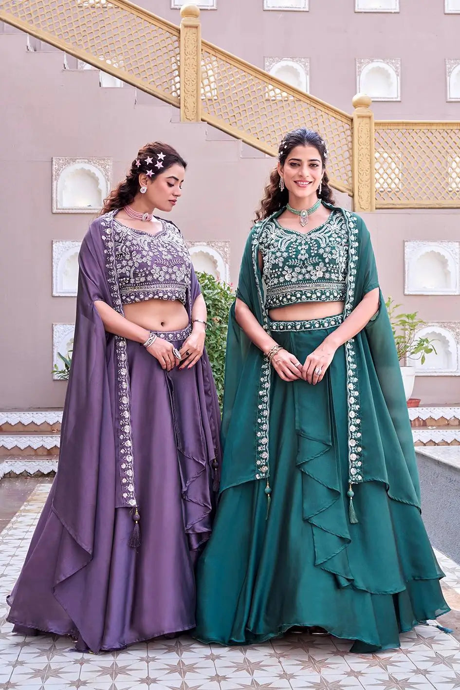 Embroidered Rangoli Silk Lehenga Choli Set with Shrug Dupatta for Wedding and Festive Occasions