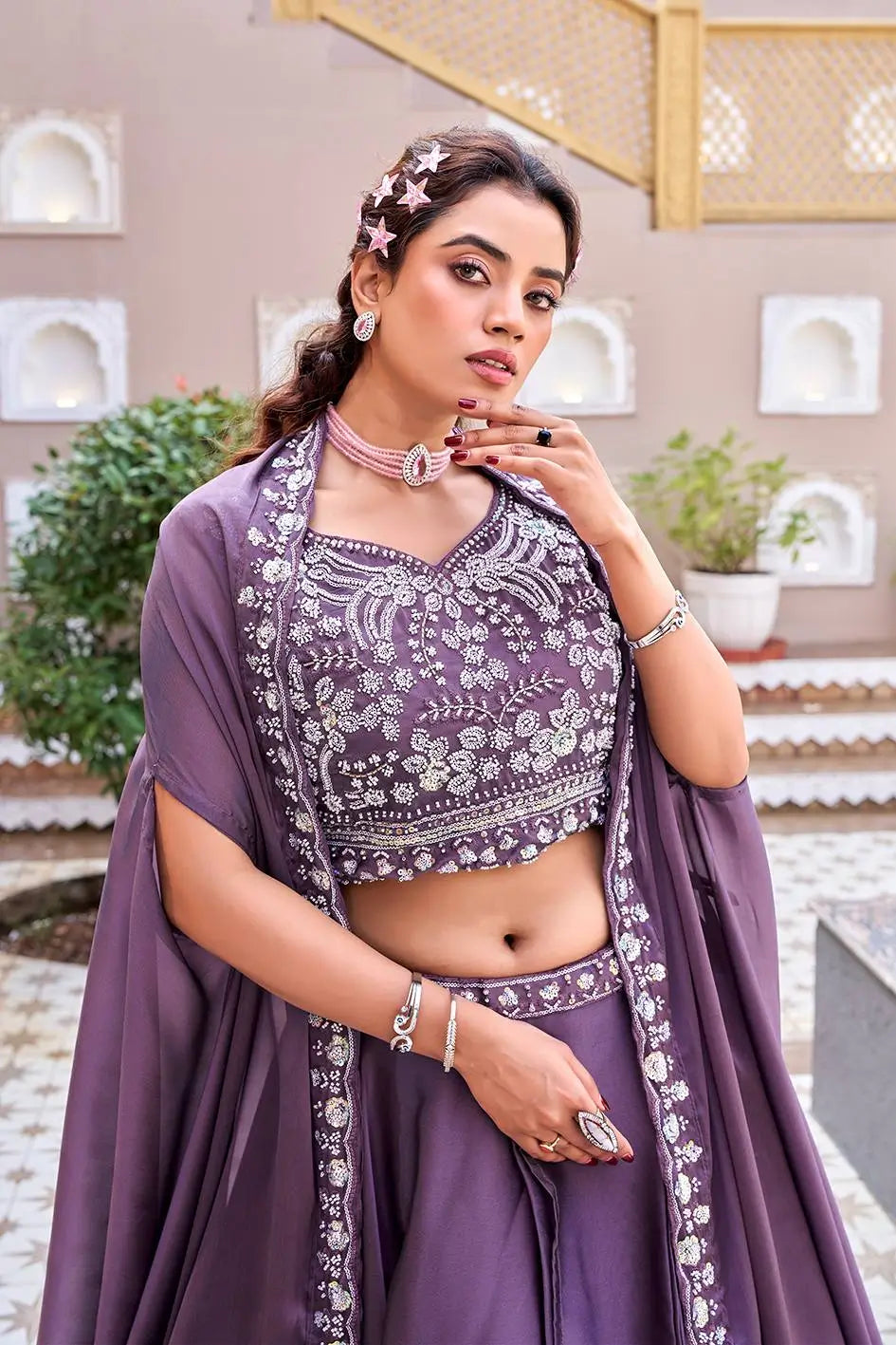 Embroidered Rangoli Silk Lehenga Choli Set with Shrug Dupatta for Wedding and Festive Occasions
