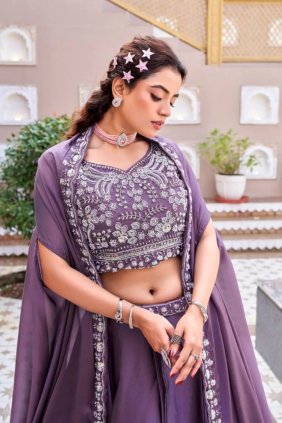 Embroidered Rangoli Silk Lehenga Choli Set with Shrug Dupatta for Wedding and Festive Occasions