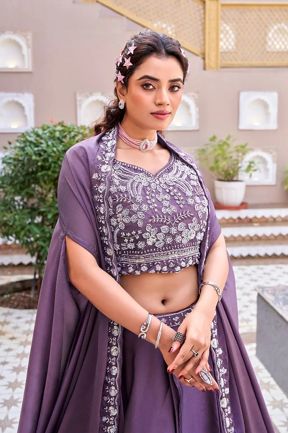 Embroidered Rangoli Silk Lehenga Choli Set with Shrug Dupatta for Wedding and Festive Occasions